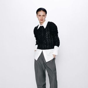 Zara Pointelle Sweater